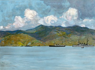Våra krigsfartyg utanför kusten nära Santiago de Cuba, 3 juni 1898 av Carlton Theodore Chapman