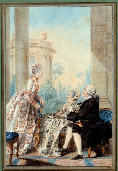 Monsieur och Madame de Saint Vast och Mademoiselle de Beauregard Akvarell av Louis Carrogis dit Carmontelle av Carmontelle
