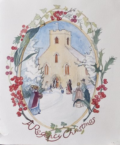 Regency Christmas, 2008 (wc på papper) av Caroline Hervey Bathurst