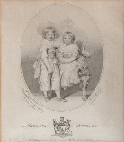 Porträtt av greve Mikhail Semyonovich Vorontsov 1782-1856 och grevinnan Ekaterina Semyonovna Voront av Caroline Watson