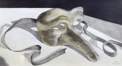 Carnival Mask II (penna och akvarell på papper) av Carolyn Hubbard-Ford