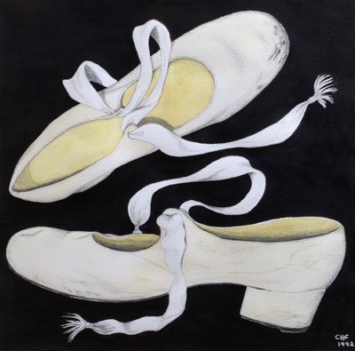 Old Tap Dancing Shoes, 1992 (penna och wc på papper) av Carolyn Hubbard-Ford