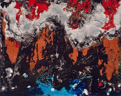 Rhapsody Of The Elements, 2012 (akryl och gouache på duk) av Carolyn Mary Kleefeld
