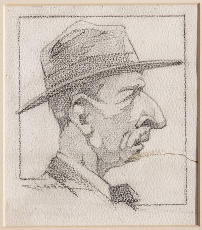 En man som bär en hatt (penna på papper) av Casimiro Jodi