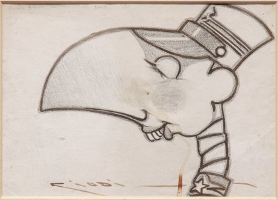 Soldat (svart bläck och kol på papper) av Casimiro Jodi