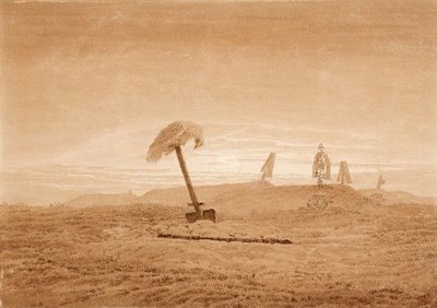 Landskap med gravar, c. 1835-1837 av Caspar David Friedrich