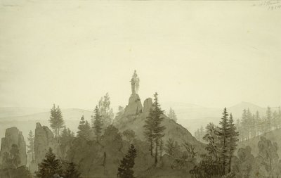 Staty av Madonnan i bergen av Caspar David Friedrich