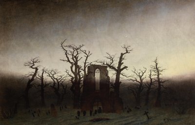 Klostret i ekskogen av Caspar David Friedrich