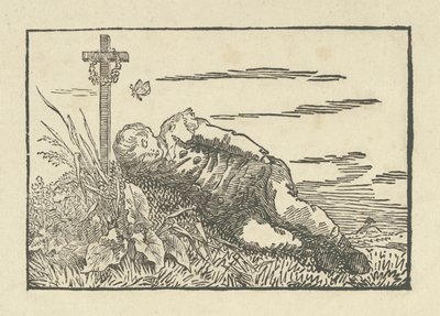 Pojke som sover på en grav, 1802 av Caspar David Friedrich