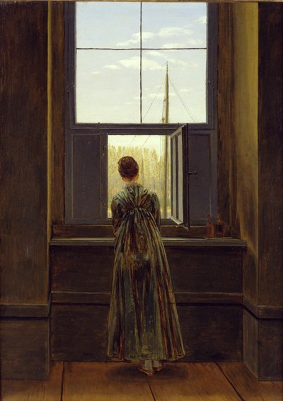 Kvinna vid fönstret av Caspar David Friedrich