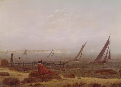 Kvinna vid havet. Omkring 1818 av Caspar David Friedrich