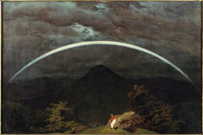Berglandskap med regnbåge av Caspar David Friedrich