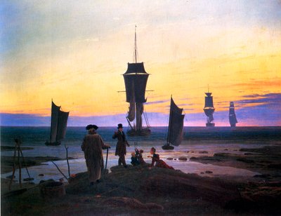Tyska: Die Lebensstufen (Strandbild, Strandszene in Wiek) Livsstadierna (strandbild, strandscen i Wiek) av Caspar David Friedrich