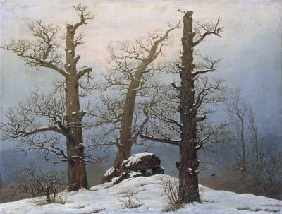 Tyska: Hünengrab im Schnee Cairn i snö av Caspar David Friedrich