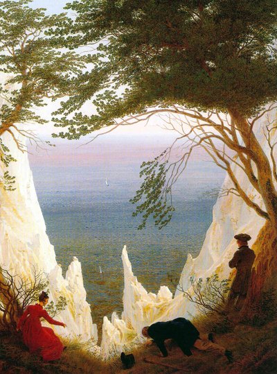 Tyska: Kreidefelsen auf Rügen Kritklippor vid Rügen av Caspar David Friedrich