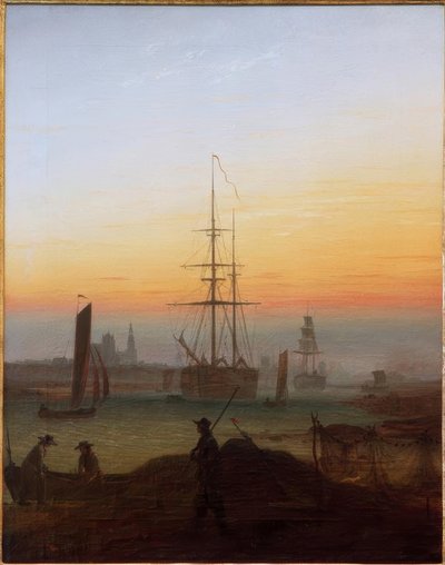 Greifswalds hamn av Caspar David Friedrich