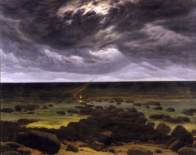 Havskusten i månskenet av Caspar David Friedrich