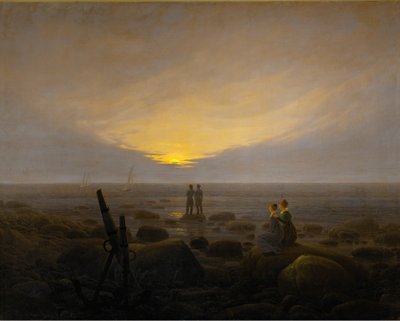 Månen går upp över havet av Caspar David Friedrich