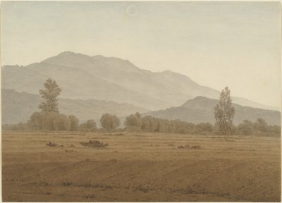 Nymåne ovanför Riesengebirge-bergen av Caspar David Friedrich