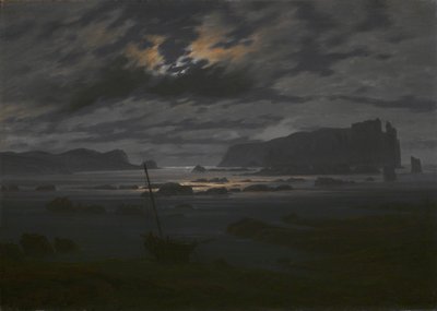 Norra havet i månskenet, ca. 1823 av Caspar David Friedrich