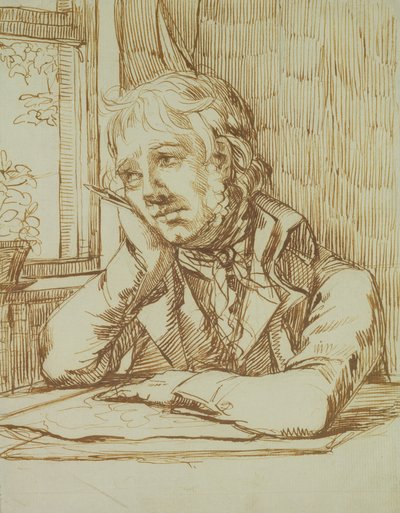 Självporträtt med stödd arm av Caspar David Friedrich