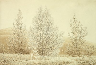 Vår (penna och sepia på papper) av Caspar David Friedrich