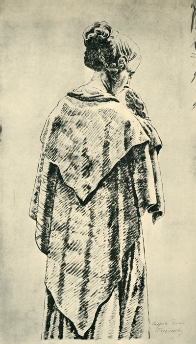 Studie av en kvinna bakifrån av Caspar David Friedrich