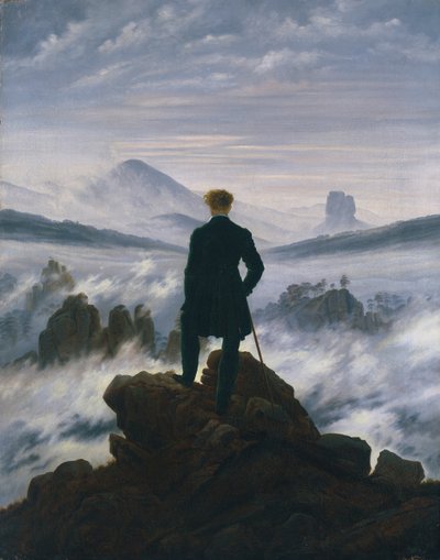 Vandrare ovanför Dimhavet, ca. 1817. av Caspar David Friedrich