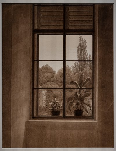 Fönster med utsikt över en park av Caspar David Friedrich