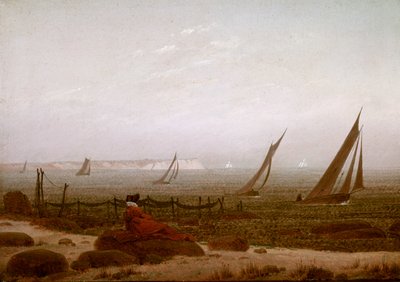 Kvinna på stranden vid Rugen av Caspar David Friedrich