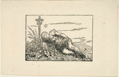 Ung man som ligger på en grav av Caspar David Friedrich