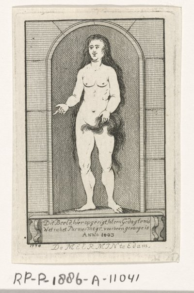 Nisch med statyn av en sjöjungfru av Caspar Jacobsz. Philips