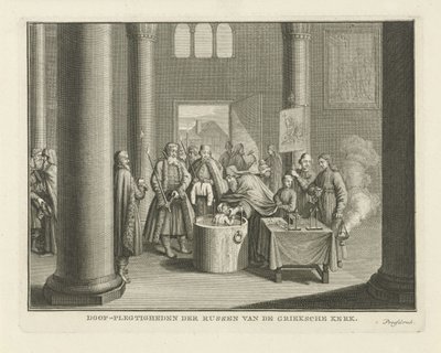 Dopet i Ryssland, mitten av 1700-talet av Caspar Jacobsz. Philips