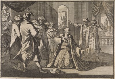 Emir Fakardin ber sultan Murat IV om sitt liv, 1633 av Caspar Luyken (attributed to)