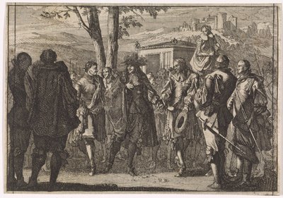 Kung Karl I av England tillfångatogs av de engelska soldaterna, 1647 av Caspar Luyken (attributed to)