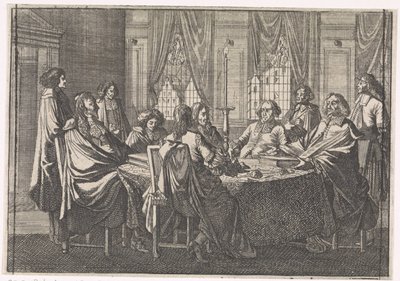 Förhandlingar under freden i Münster, 1648 av Caspar Luyken (attributed to)