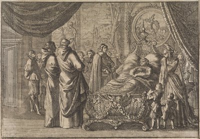 Ludvig XIII:s dödsbädd, 1643 av Caspar Luyken (attributed to)