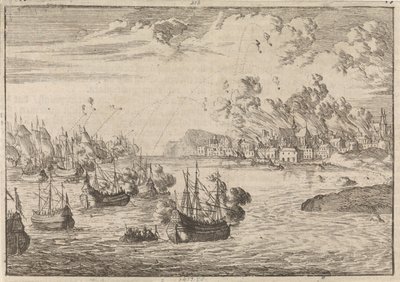 Bombardementet av Dieppe, 1694 av Caspar Luyken