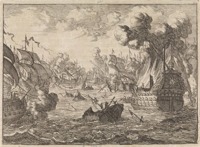 Sjöslaget vid Cape La Hogue, 1692 av Caspar Luyken