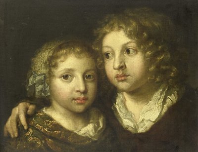 En dotter och en son av Caspar Netscher