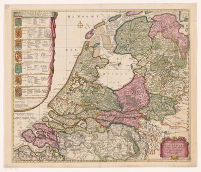 Karta över Republiken de sju Förenade Nederländerna Land caerte van 