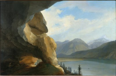Utsikt från Beatusgrottan över Thunsjön till Schynige Platte av Caspar Wolf