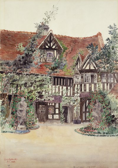 The Smaller Courtyard, Hotel Guillaume le Conquerant, Dives, Frankrike, 1924. av Cass Gilbert