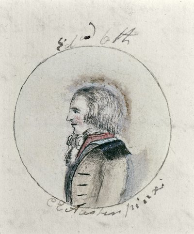 Edward VI (1537-53), ca 1790 (penna & bläck och wc på papper) av Cassandra Austen