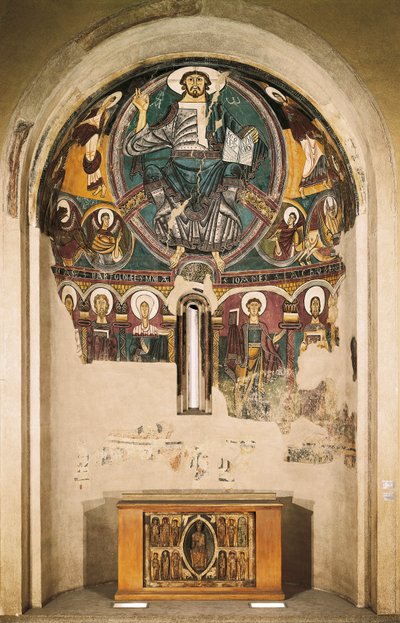 Kristus i härlighet, från kyrkan San Clemente de Tahull, Lerida, Spanien (fresk) av Catalan School