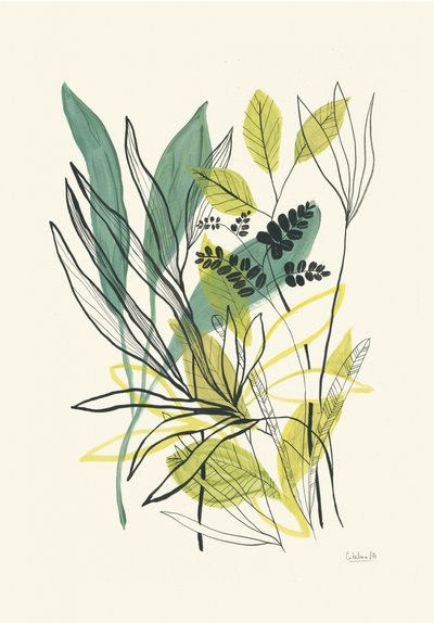 Botaniska gröna och gula nyanser av Catalina Somolinos