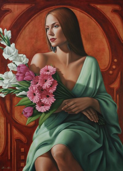 Grace (olja på linne) av Catherine Abel