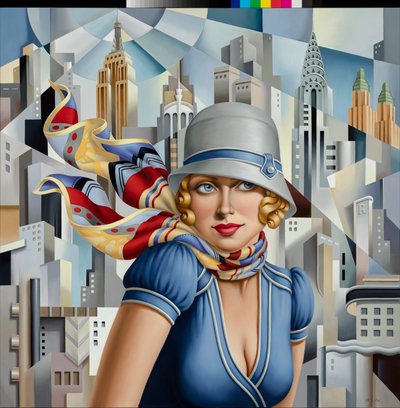 Summer in the City, 2015 (olja på linne) av Catherine Abel
