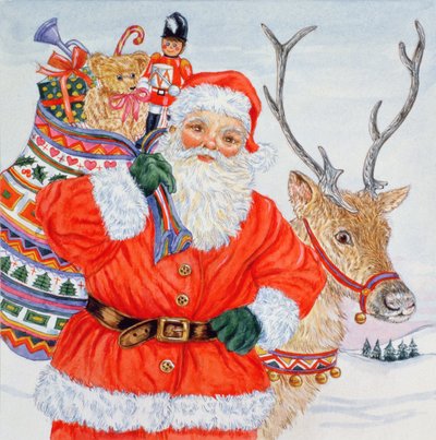 Jultomten och hans renar (wc) av Catherine Bradbury