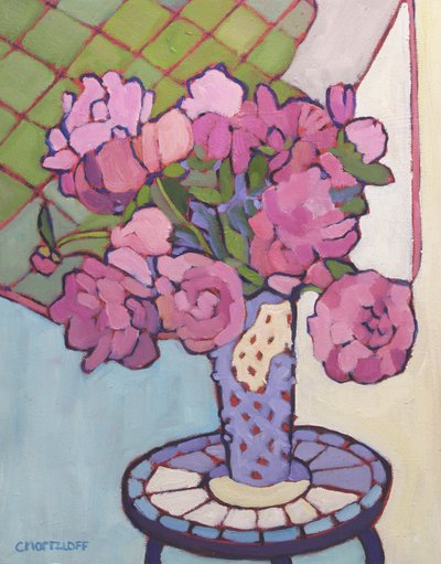 Graphic Bouquet, 2023 (olja på duk) av Catherine J Martzloff